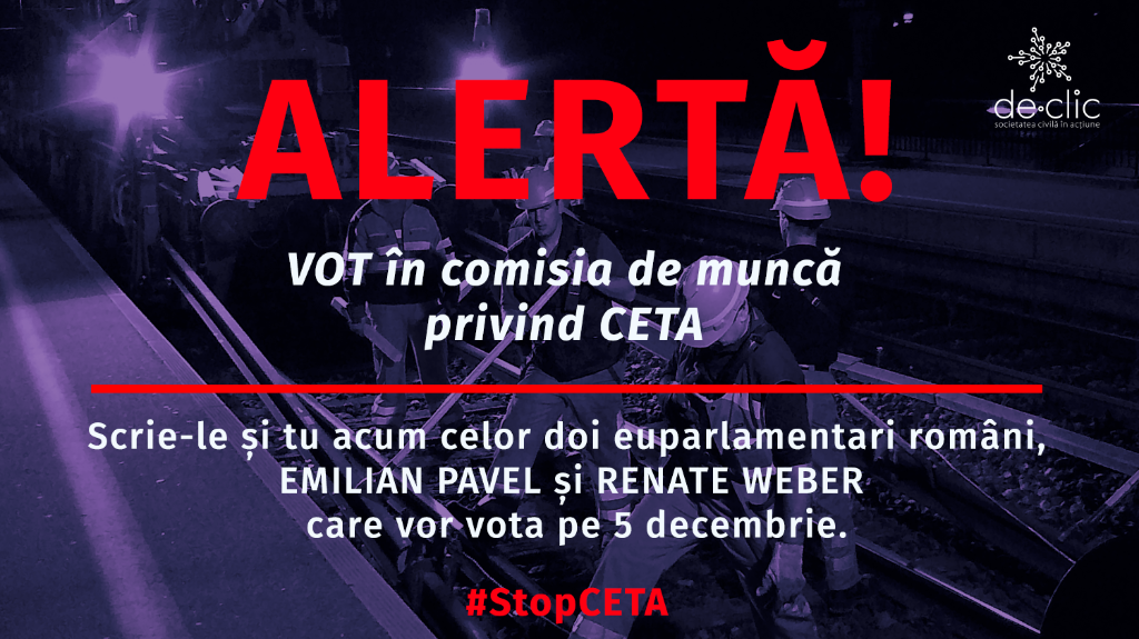 Alertă: vot în comisia de muncă privind CETA