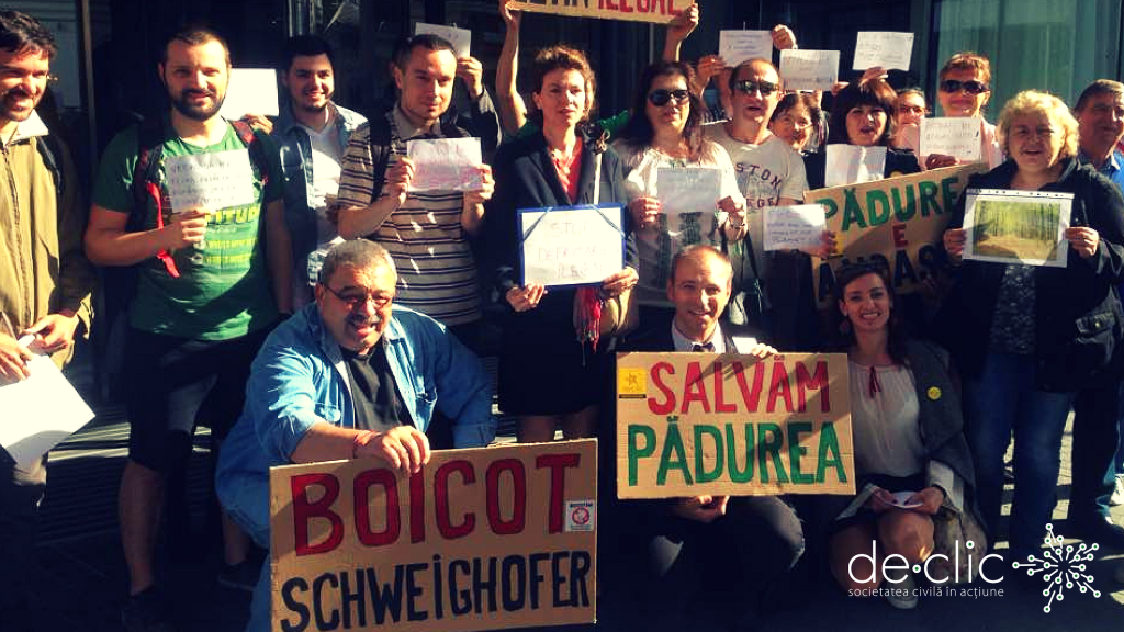 Protest împotriva reasocierii dintre Schweighofer și FSC