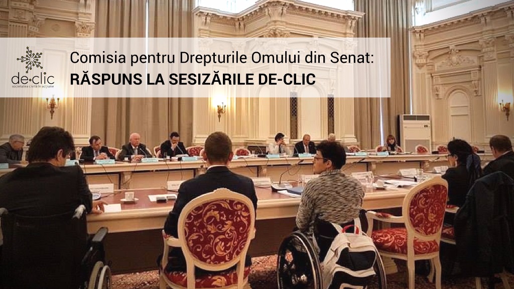 Comisia pentru Drepturile Omului din Senat: RĂSPUNS LA SESIZĂRILE DE-CLIC